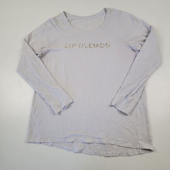 Lululemon LOGO Long Sleeve Shirt White With Gold Size M/L - Picture 1 of 7